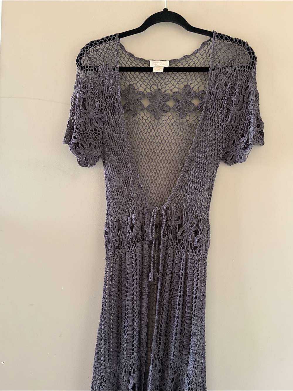 Vintage Handmade Crochet long cardigan